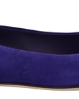 Dolce & Gabbana Embellished Crystal Purple Suede Flats