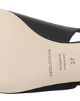 Dolce & Gabbana Elegant Black Leather Slingback Pumps
