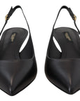 Dolce & Gabbana Elegant Black Leather Slingback Pumps