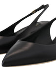 Dolce & Gabbana Elegant Black Leather Slingback Pumps