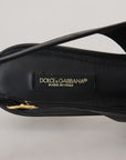 Dolce & Gabbana Elegant Black Leather Slingback Pumps