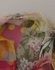 Dolce & Gabbana Multicolor Silk Ascot Collar Blouse