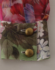 Dolce & Gabbana Multicolor Silk Ascot Collar Blouse