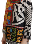 Dolce & Gabbana Silk Baroque Floral Round Neck Blouse