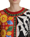 Dolce & Gabbana Silk Baroque Floral Round Neck Blouse