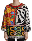 Dolce & Gabbana Silk Baroque Floral Round Neck Blouse