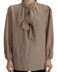 Dolce & Gabbana Elegant Silk Ascot Collar Blouse