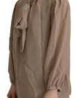 Dolce & Gabbana Elegant Silk Ascot Collar Blouse