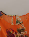 Dolce & Gabbana Elegant Floral Silk Blouse with Back Zipper