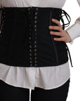 Dolce & Gabbana Elegant Black Corset Waist Strap Top