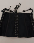 Dolce & Gabbana Elegant Black Corset Waist Strap Top