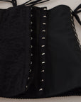 Dolce & Gabbana Elegant Black Corset Waist Strap Top