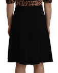Dolce & Gabbana Elegant Black V-Neck A-Line Dress