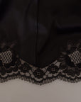 Dolce & Gabbana Elegant Black V-Neck A-Line Dress