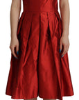 Dolce & Gabbana Radiant Red Silk A-Line Midi Dress