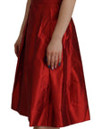 Dolce & Gabbana Radiant Red Silk A-Line Midi Dress