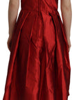 Dolce & Gabbana Radiant Red Silk A-Line Midi Dress