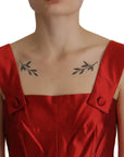 Dolce & Gabbana Radiant Red Silk A-Line Midi Dress
