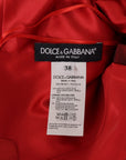 Dolce & Gabbana Radiant Red Silk A-Line Midi Dress