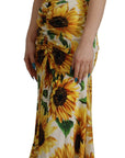 Dolce & Gabbana Elegant White Floral Print Midi Dress
