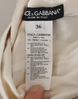 Dolce & Gabbana Elegant White Floral Print Midi Dress