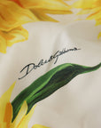 Dolce & Gabbana Elegant White Floral Print Midi Dress