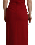 Dolce & Gabbana Elegant Red Bodycon Midi Dress