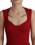 Dolce & Gabbana Elegant Red Bodycon Midi Dress