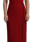 Dolce & Gabbana Elegant Red Bodycon Midi Dress