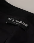 Dolce & Gabbana Sleek Black Snap Jacket with Silk Lining