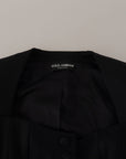 Dolce & Gabbana Sleek Black Snap Jacket with Silk Lining