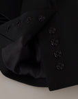 Dolce & Gabbana Sleek Black Snap Jacket with Silk Lining