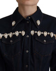 Dolce & Gabbana Elegant Crystal-Embellished Denim Jacket