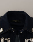 Dolce & Gabbana Elegant Crystal-Embellished Denim Jacket