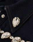 Dolce & Gabbana Elegant Crystal-Embellished Denim Jacket