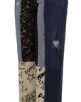 Dolce & Gabbana High-Waist Multicolor Wide-Cut Jeans