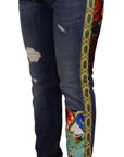 Dolce & Gabbana High Waist Patchwork Skinny Denim