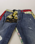 Dolce & Gabbana High Waist Patchwork Skinny Denim