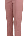 Dolce & Gabbana Chic MidWaist Virgin Wool Pink Pants