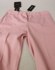 Dolce & Gabbana Chic MidWaist Virgin Wool Pink Pants