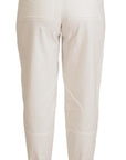Dolce & Gabbana Elegant White High-Waist Tapered Trousers