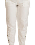 Dolce & Gabbana Elegant White High-Waist Tapered Trousers