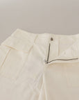 Dolce & Gabbana Elegant White High-Waist Tapered Trousers
