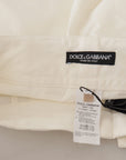 Dolce & Gabbana Elegant White High-Waist Tapered Trousers