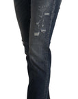 Dolce & Gabbana High Waist Skinny Designer Jeans in Blue