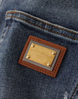 Dolce & Gabbana High Waist Skinny Designer Jeans in Blue
