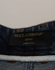 Dolce & Gabbana High Waist Skinny Designer Jeans in Blue