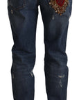 Dolce & Gabbana Chic Boyfriend Cut Mid Waist Denim Jeans