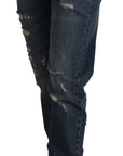 Dolce & Gabbana Chic Boyfriend Cut Mid Waist Denim Jeans