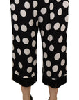 Dolce & Gabbana Polka Dot Silk Mid Waist Pants